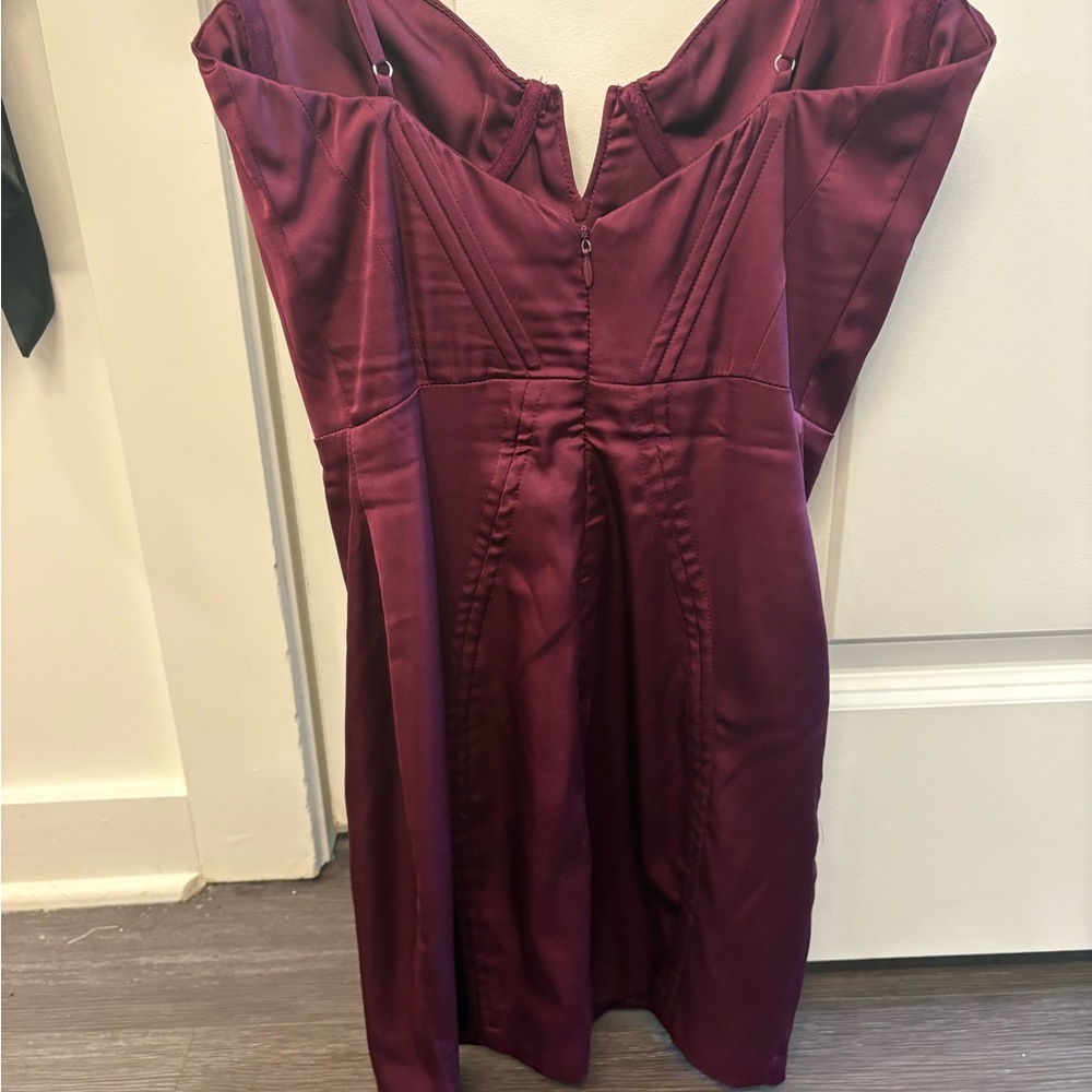 Oh Polly Burgundy Mini Dress - Picture 3 of 3